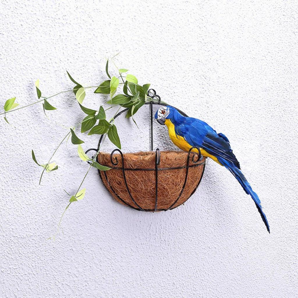 Realistic Parrot Figurine Garden Decoration Artificial Bird Ornament Feathered Craft for Indoor Outdoor Use Patio Yard Decor