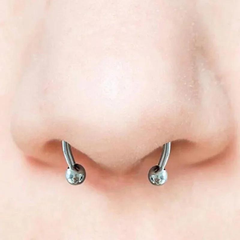 Fake Magnetische Hufeisen Nasenringe Faux Septum Piercing Clip Titan Ring Creolen Geschenk für Frauen Neue Mode Körperschmuck