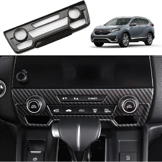 for CRV 2017-2022 Rear Air Condition Vent Outlet Cover Trim Sticker, Carbon Fiber Grain Style Interior Decorative Panel Frame Accessories for Honda