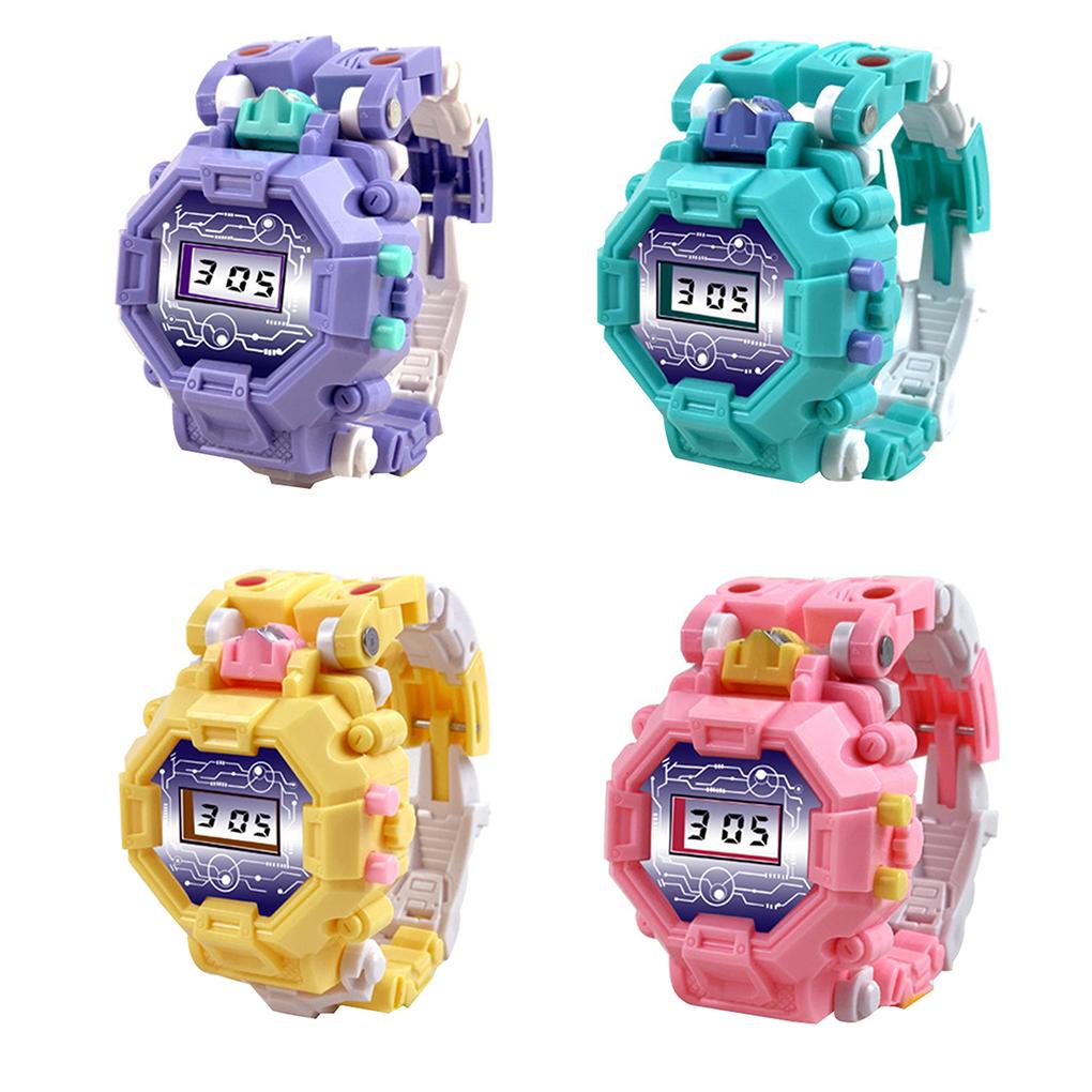 2 In 1 Robot Transformation Wristwatch Toy Boy Children Electronic Robot Sport Watch Birthday Xmas Gift