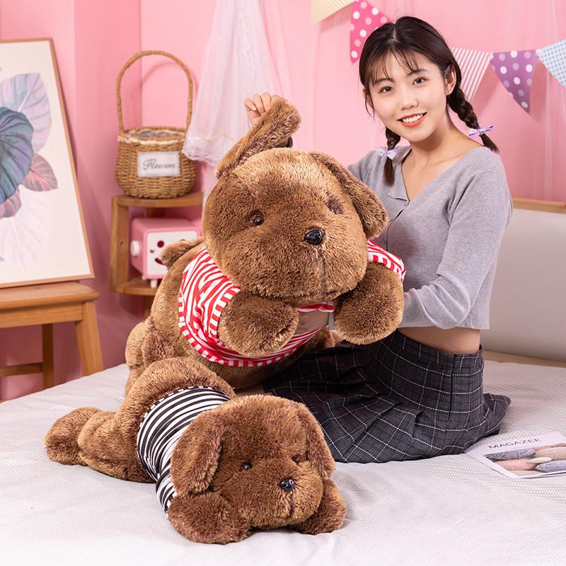 120CM Gigante Kawaii Morbido Cotone Piumino Cane Peluche Cuscino Bambola Animale di Peluche Bambola Cuscino per Dormire per Bambini Regalo di Accompagnamento per Fidanzata