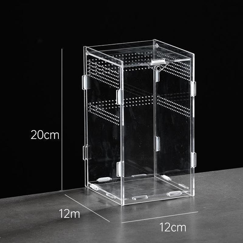 Hot Sale Acrylic Transparent Reptile Breeding Box Terrarium Habitat Insect Spider Lizard Scorpion Feeding Cage Arboreal Enclosu