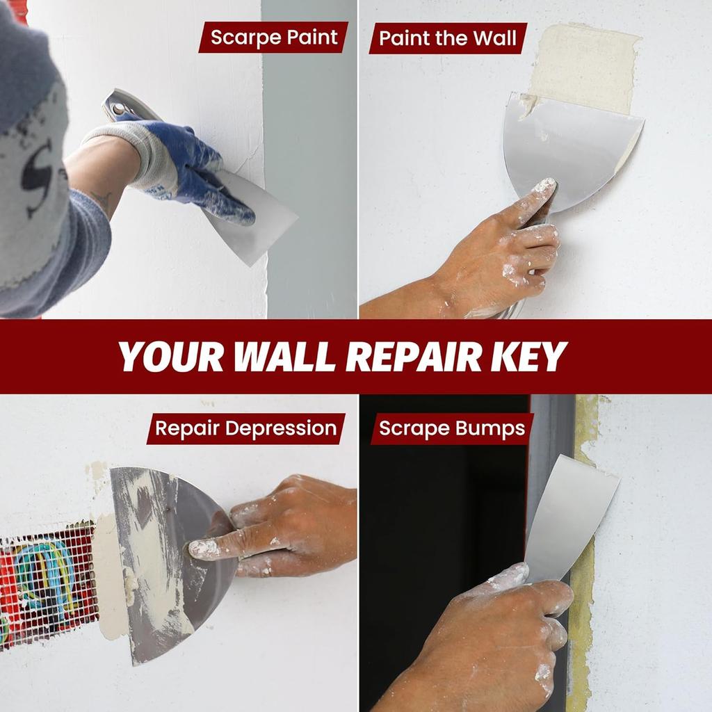 Premium Polished All-Stainless Steel Scraper Tool for Drywall Finishing,Professional Grade Putty Blade for Scraping Paint