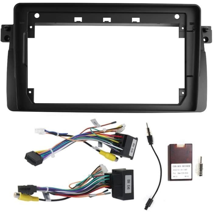Kit de montage autoradio - sound-way - bmw 3 series e46 - 9 pouces - noir - adaptateur can bus