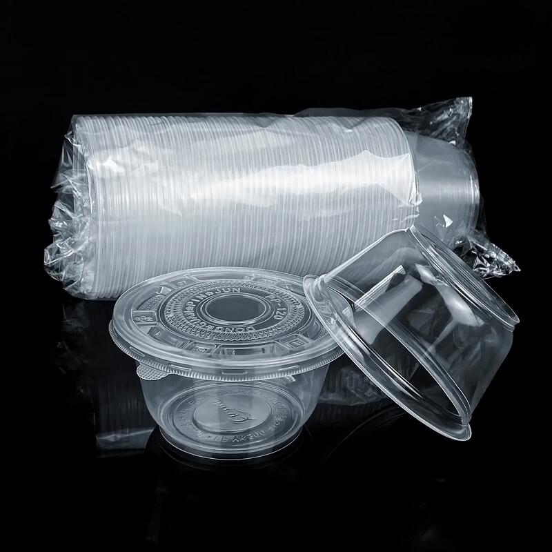 Disposable Round Clear Plastic Takeaway Soup Bowls with Lids