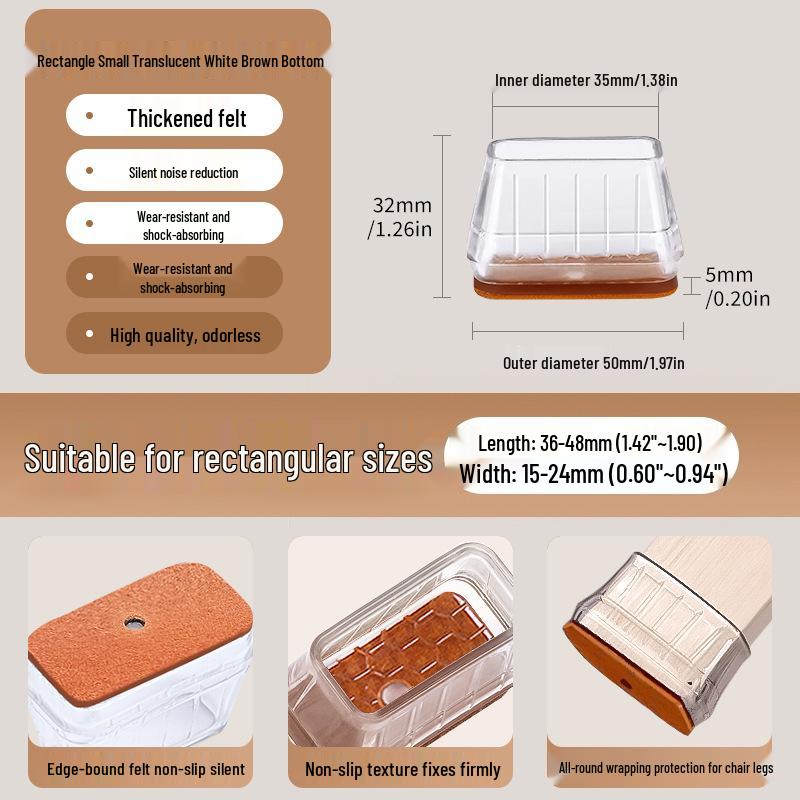 Reinforced Non-Slip Silent Chair and Table Leg Covers with Wear-Resistant Foot Pads