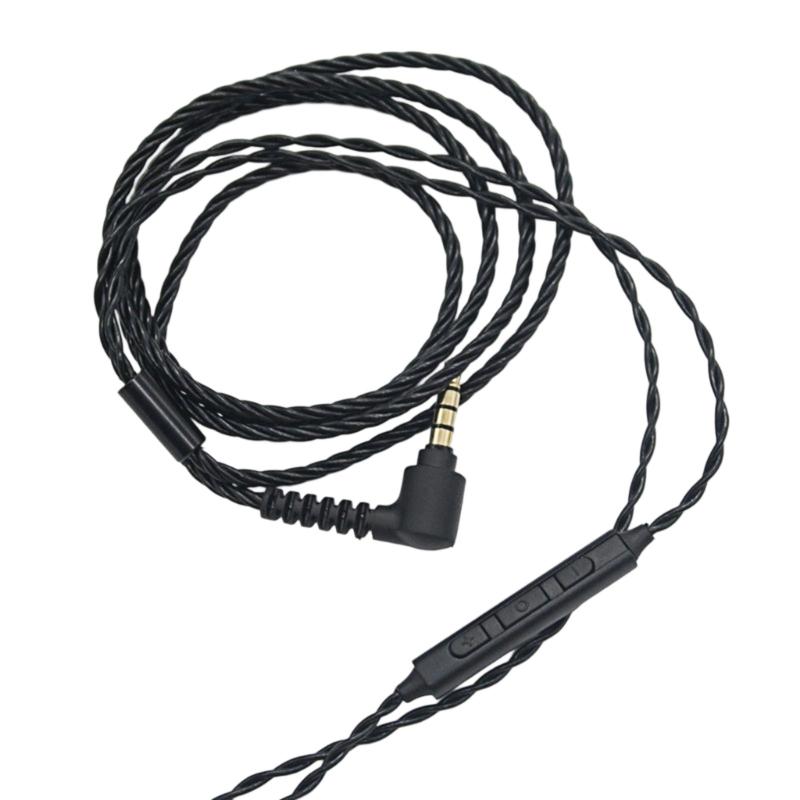 4Strand Braideds Headphone Cable With Triple Button Microphones MMCX Connectors for SE425 SE535 SE846 UE900