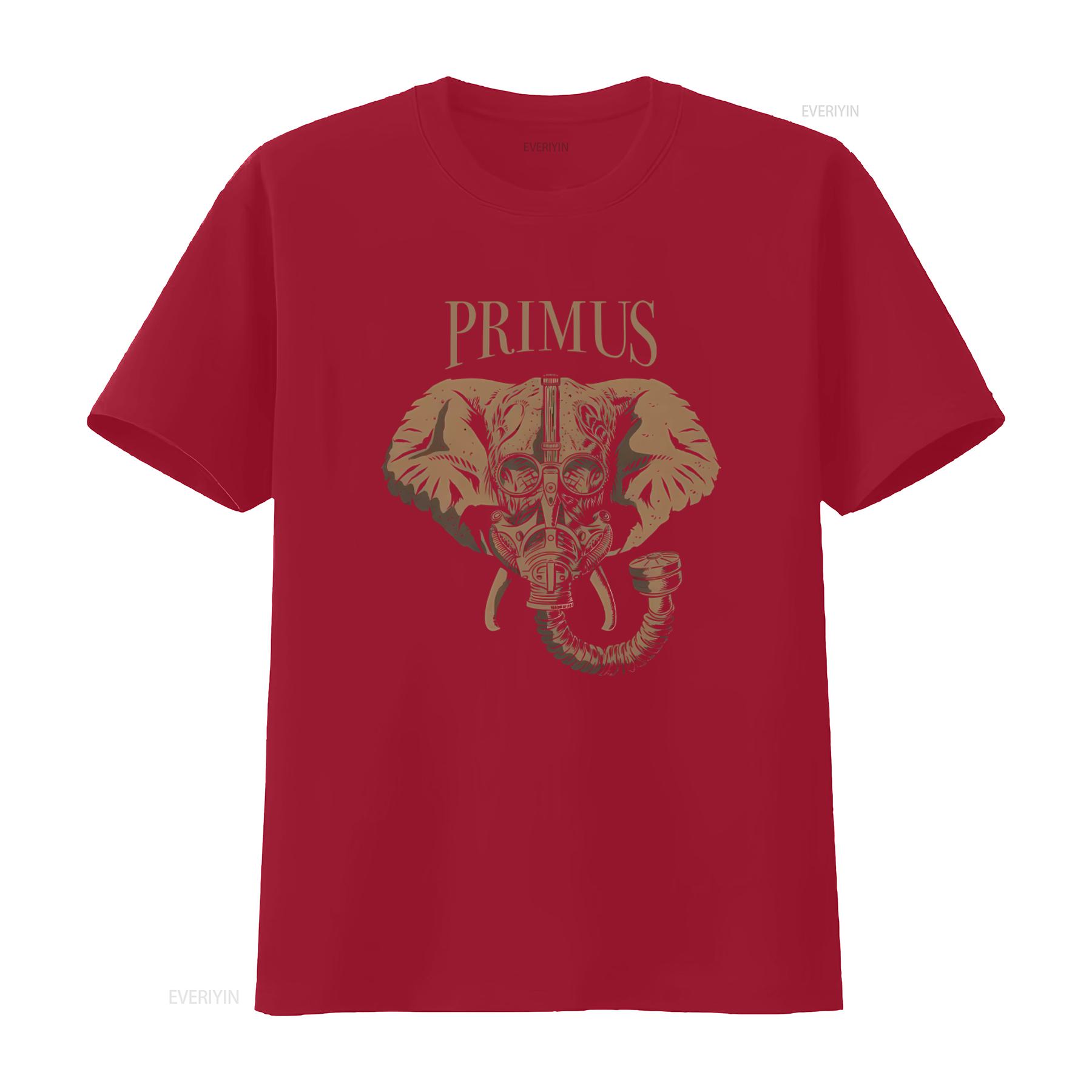 Cotton T Shirt Primus Steampunk Elephant Design Les Claypool Larry LaLonde Tim Alexander vintage Washed Breathable Casual S