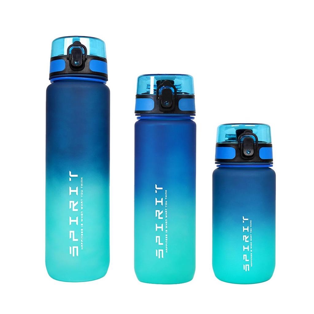 1L Farbverlauf Wasserflasche - Großes Fassungsvermögen, Auslaufsicher, Tragbar, Direktes Trinken, mit Skala für Fitness und Sport