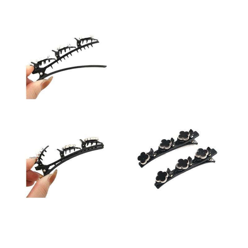 2 stuks Luie Haarvlecht Artefact Pony Clip Voorhoofd Zijhaar Opruimen Haarspeld Vrouwelijk Kort Haarspeld Hoofddeksel Haar