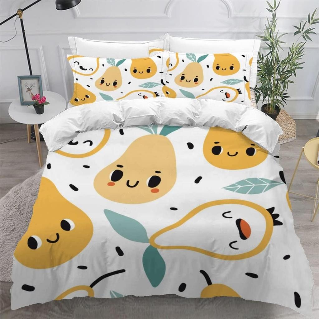 3D Printed Boutique Bedding Set Cartoon Animal 3-Piece Set for Children and Adults Full Size Soft 100% Microfiber Zipper