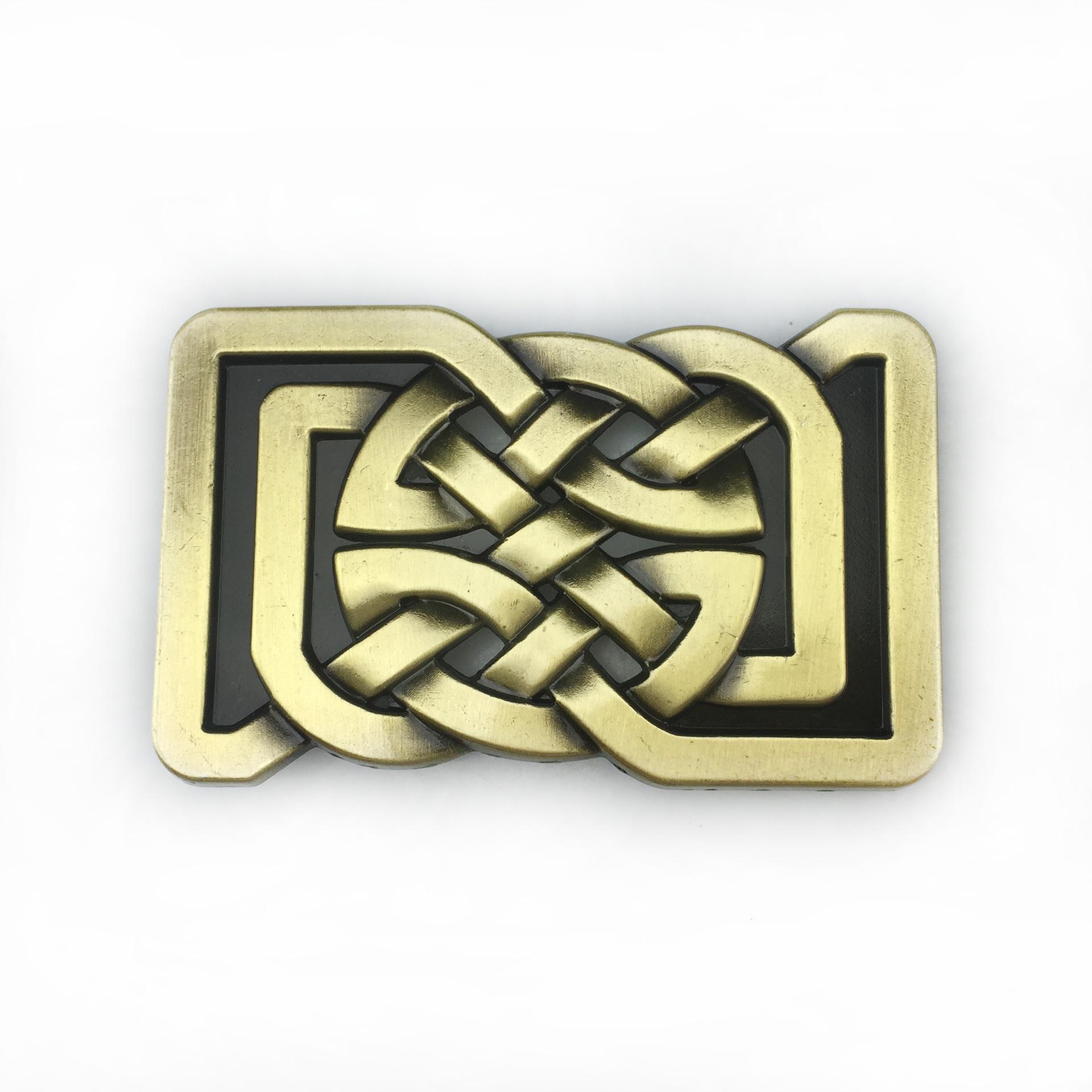Celtic Knot Square Buckle Leather Belt - European & American Fashion