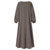 Women's Casual Loose Long Sleeve Round Neck Solid Color Robe Dress