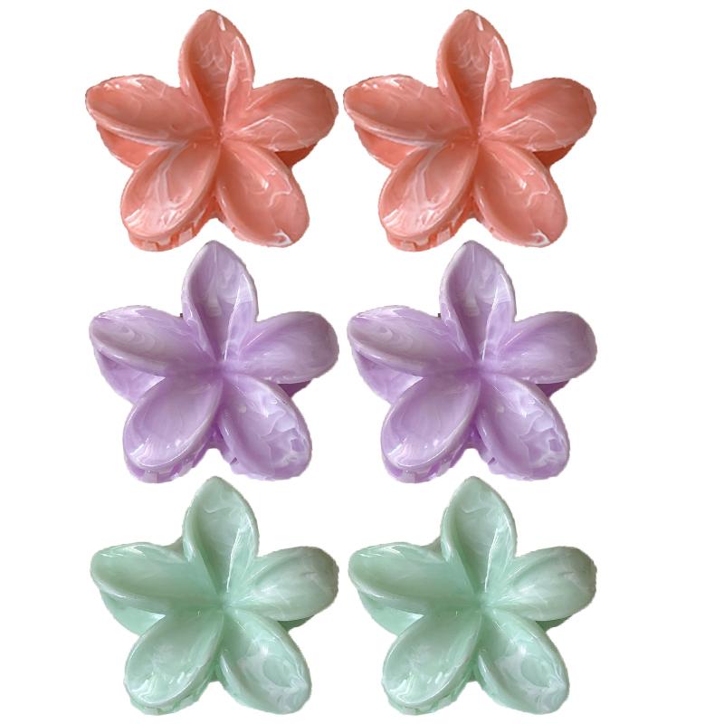 Farbverlauf Frangipani Haarspange Damen Vielseitig Süß Resort Fee Haifisch-Clip Vintage Haaraccessoires