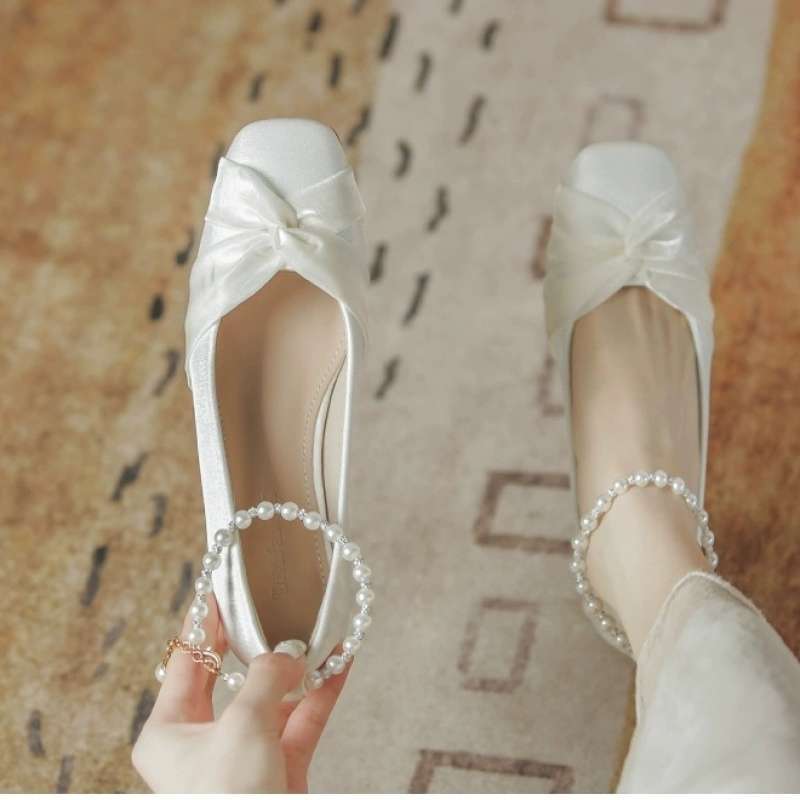 

Mary Jane single shoes women s 2025 new autumn evening breeze gentle thick heel with cheongsam engagement shoes bride bridesmaid shoes 35 бежевый