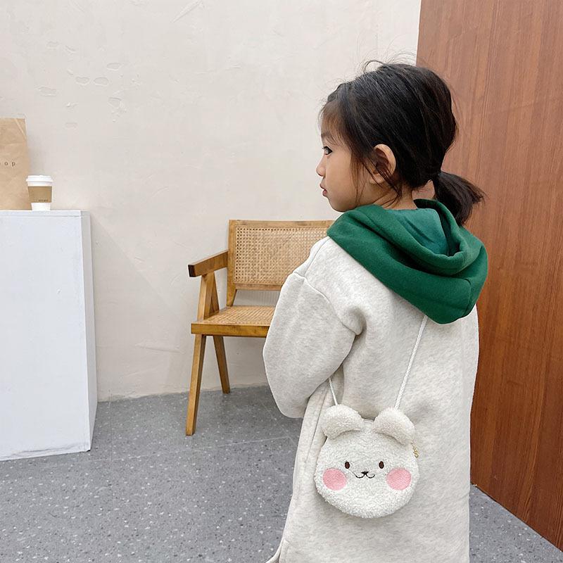 Plush Cartoon Crossbody Bag for Kids, Cute Soft Shoulder Pouch for Toddlers, Children's Mini Backpack for Daily Use
