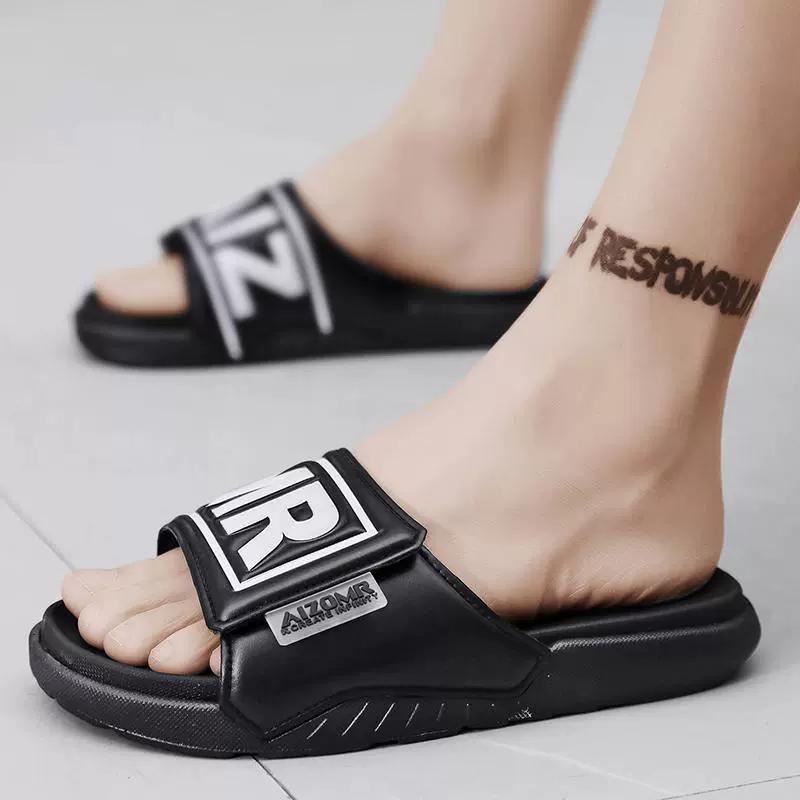 Pantoufles d'été pour hommes Extérieur Décontracté Plage Tendance de Sandales Tongs Personnalisées Tongs Chaussures Antidérapantes Hip-hop