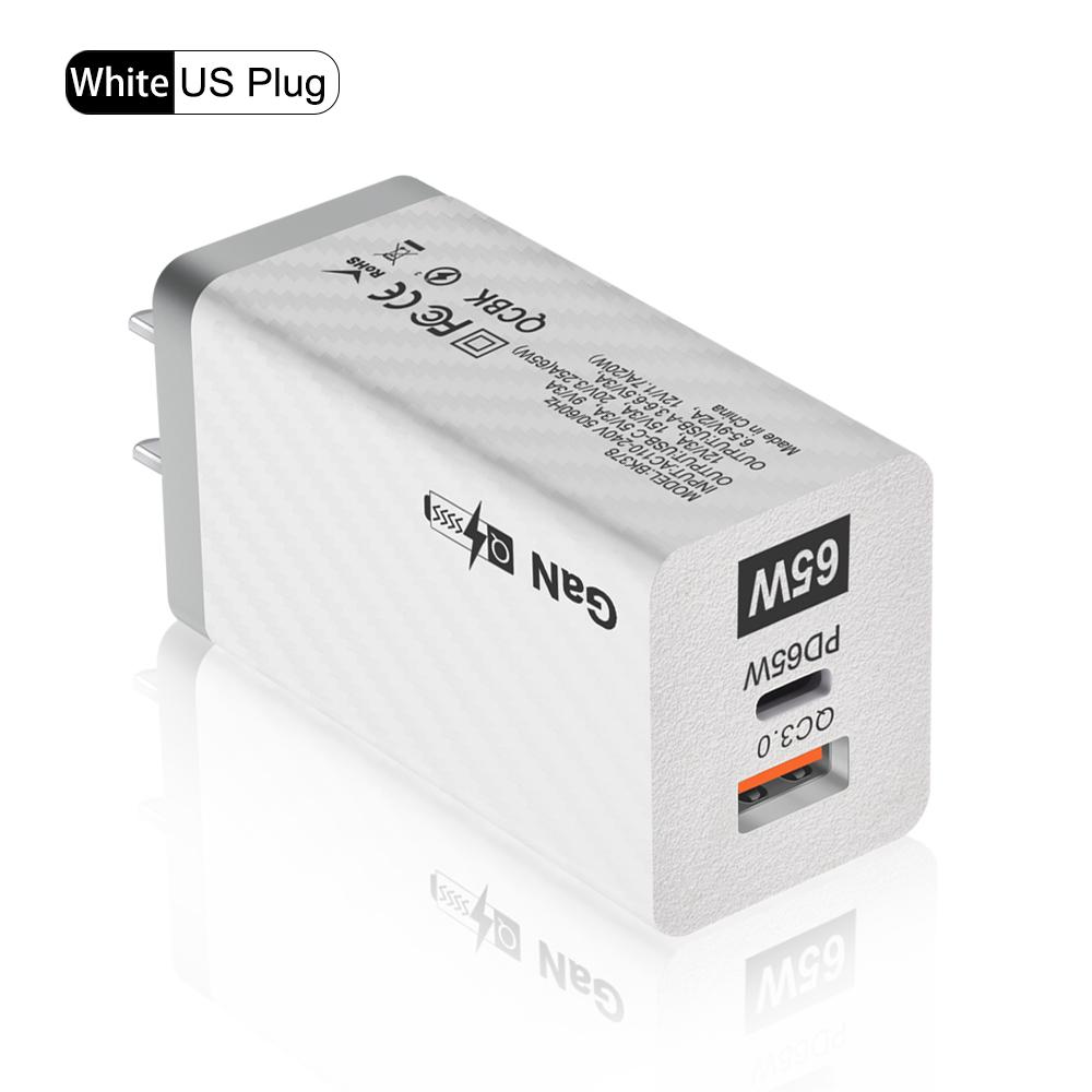 65W GaN Charger PD Quick Charge 4.0 3.0 Type C USB C Fast Charger Adapter Mobile Phone Portable Charger For Tablet iPhone 15 14