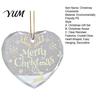 Holiday Romantic Space Decorations Heart Shaped Christmas Ornaments, Crystal Santa Winter Scene Hanging Ornament, Transparent Clear Plastic Ornaments