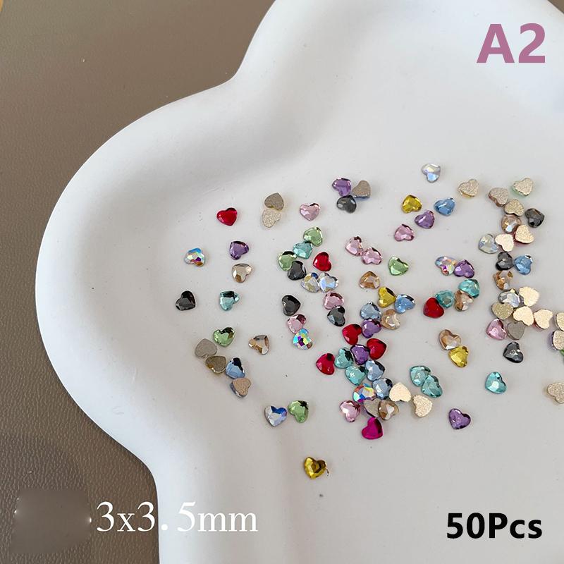 

50 шт. Нігті Багатоколірні Блискучі Діаманти Плоска Спинка Прикраса для Нігтів Шарм для Нігтів Ентузіасти Нейл-арту as the picture