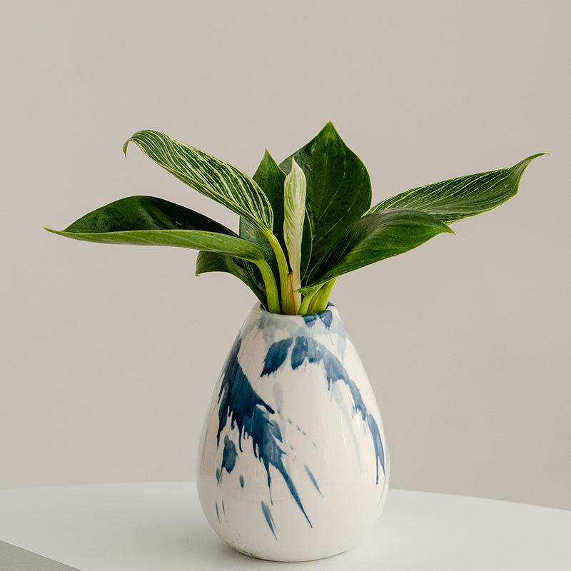 Ceramic Vase Irregular Ink Graffiti Flower Arrangement Accessories Flower Vase Tabletop Handicraft Ornaments Home Decoration