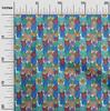 oneOone Cotton Flex Medium Blue Fabric Cat Diy Clothing Quilting Fabric Print Fabric By Yard 40 Inch