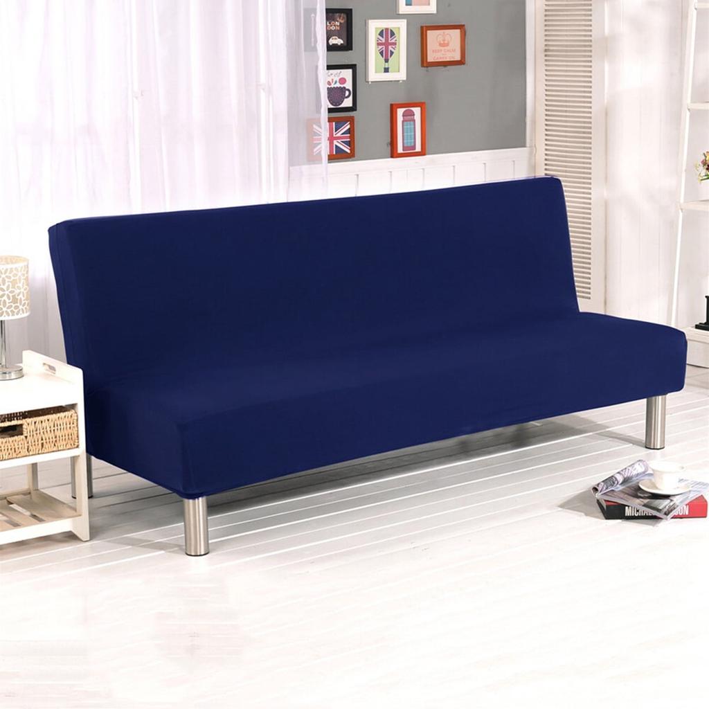 Folding Sofa Bed Cover Polyester Elastic Armless Couch Cover Futon Slipcover Protector