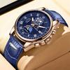 LIGE Men Quartz Wristwatch Gentleman Business Men Watches Leather Strap Watch for Men Luminous Chronograph Date 24 Hours Clock