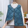 Autumn and Winter Lightweight Short Sleeveless Silk Cotton Vest Middle-aged Mother Autumn Fashion Casual Vest with Waistcoat