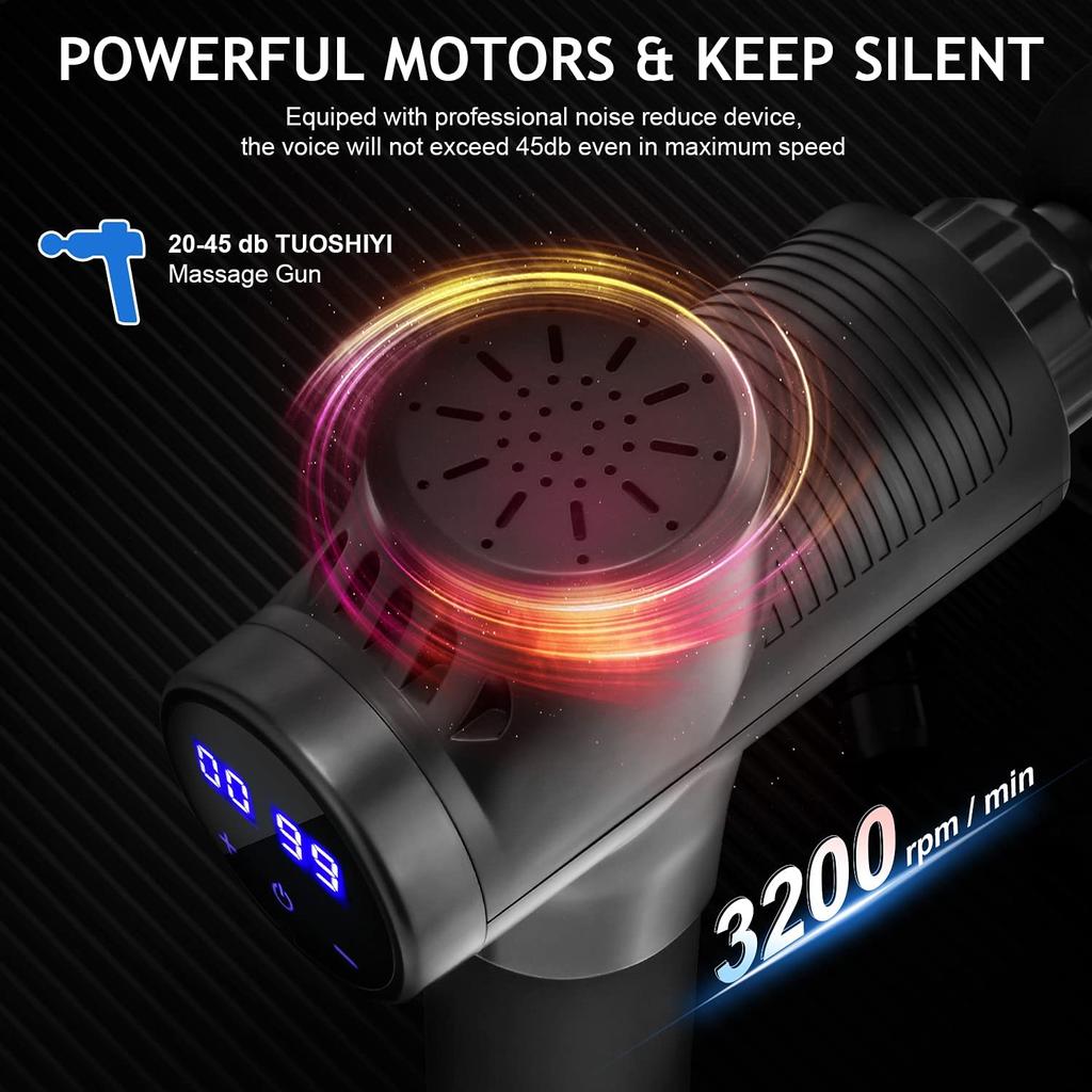 Limited Stocks Fascial Massage Gun Deep Tissue Body Massager For Muscle Pain Relief Lcd Display Adjustable Speeds