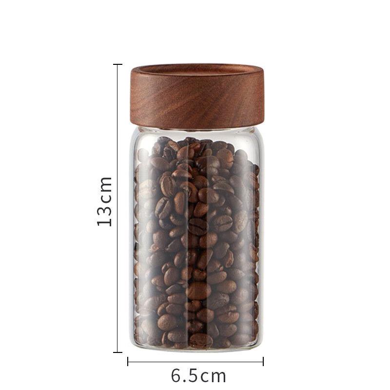 ZISIZ Glass Storage Jar with Acacia Wood Lid
