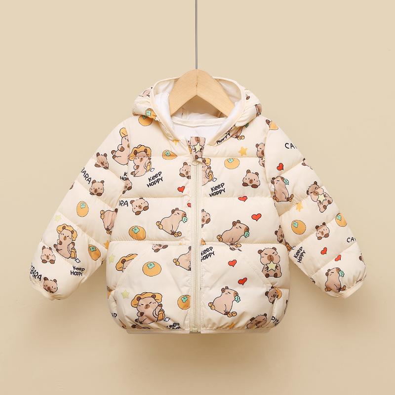 

Детская куртка для мальчиков и девочек Осень Зима Новая однотонная теплая толстая с капюшоном на молнии пальто для детей 1 2 3 4 5 лет Хлопковый пуховик 120cm