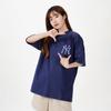 MLB Nautical Cashew Flower Solid Logo Printed Round Neck Short Sleeve T-Shirt Unisex T-Shirts Dark-Blue 3ATS53023-50NYD