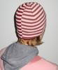 SINOON Stripe Color Block Beanie (Cherry)