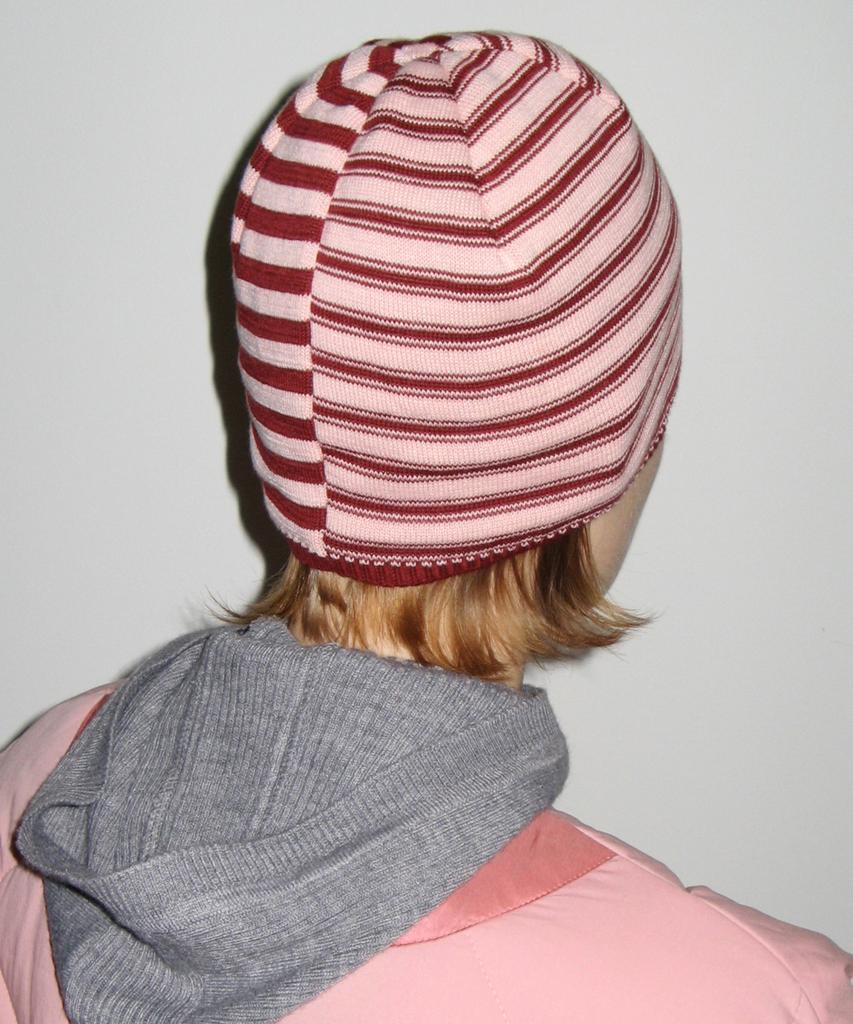 SINOON Stripe Color Block Beanie (Cherry)