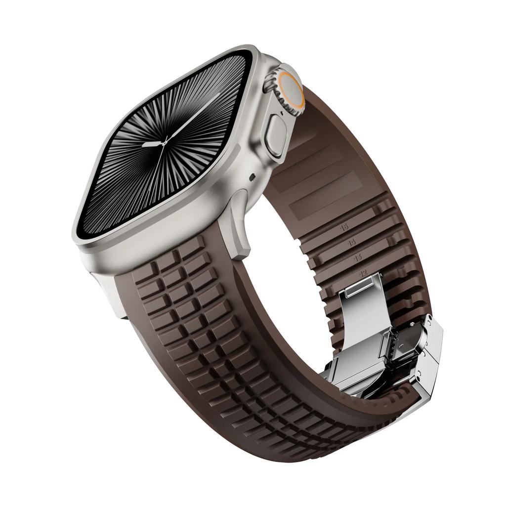 Rubber Band for Apple Watch 46mm 45mm 44mm 42mm Sports Strap for Iwatch Ultra 3 49mm Series11 10 9 8 7 Se 6 5 Se Luxury Bracelet