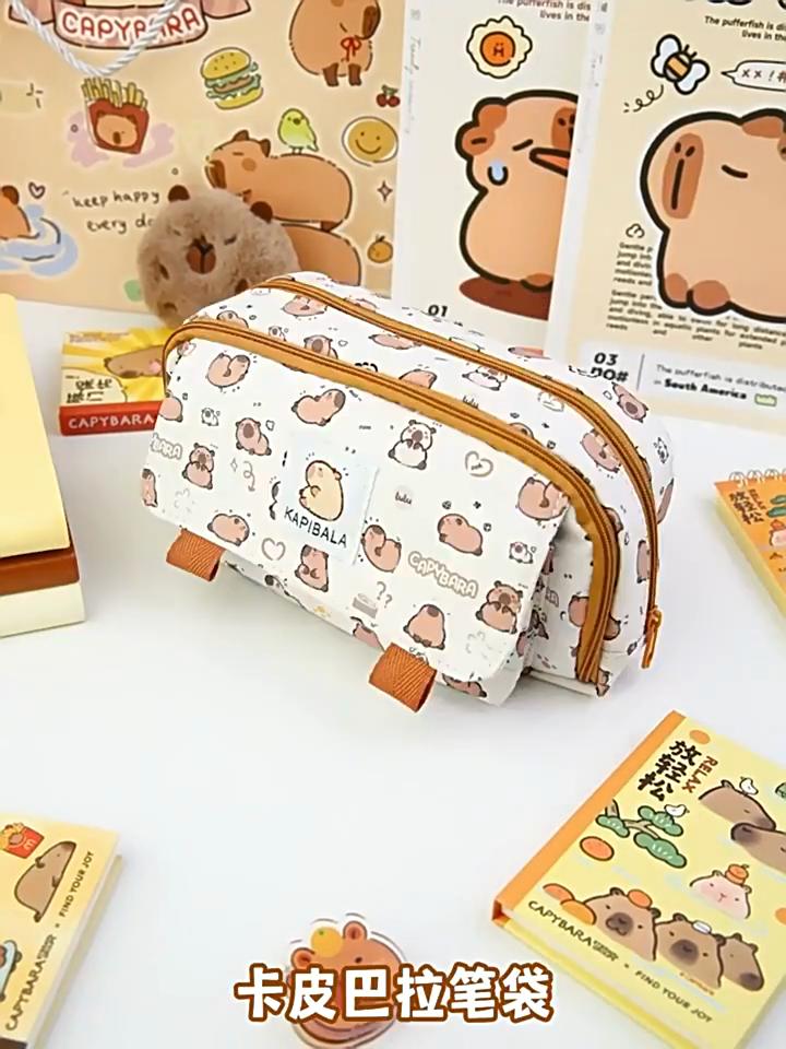 Astuccio - Una Borsa Portapenne e Cosmetici Carina con Stampa di Animali, Grande Capacità, Chiusura a Zip, Tessuto Resistente