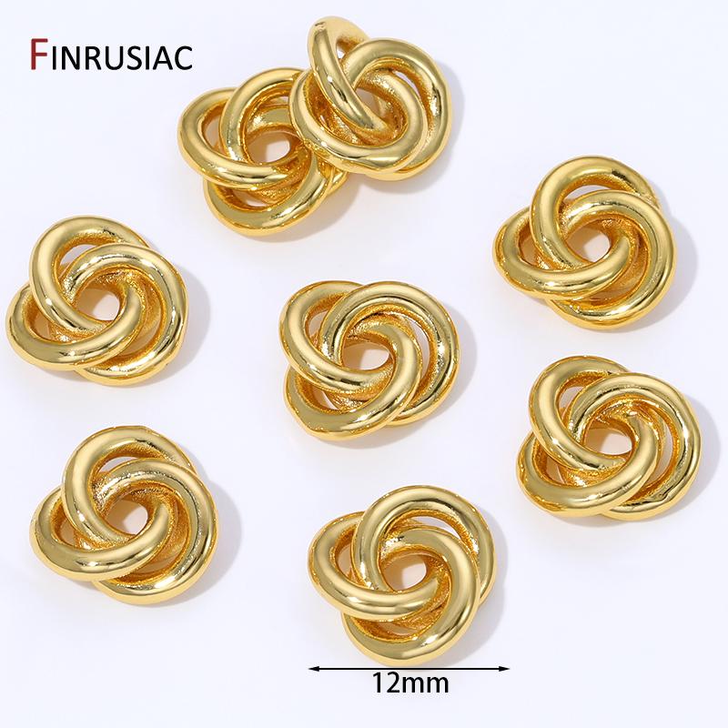 

18K Gold Plated Brass Irregular Weave Spacer Beads,Separators For Beads,DIY Beading Jewelry Making Accessories Findings 2 pieces