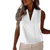 Summer V-neck Sexy Sleeveless Shirt Vest Loose Chiffon Top Elegant Fashion Solid Color Casual Simple Blouse Office Streetwear Clothing
