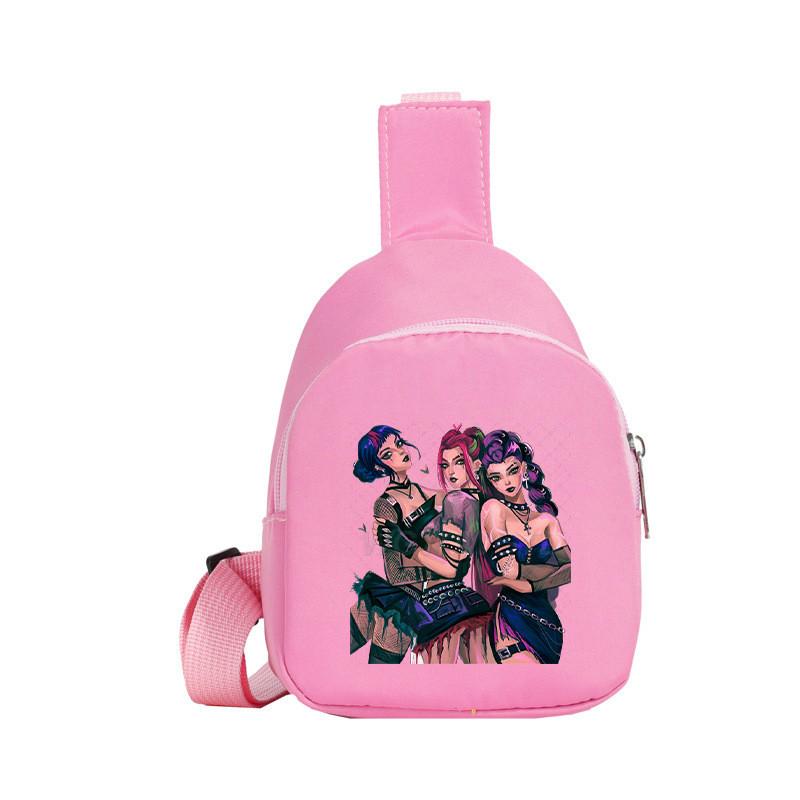 Kids Girls Kpop Hunters Rumi Zoey Mira Printed Student Lightweight Breast Bag Casual Messenger Bags