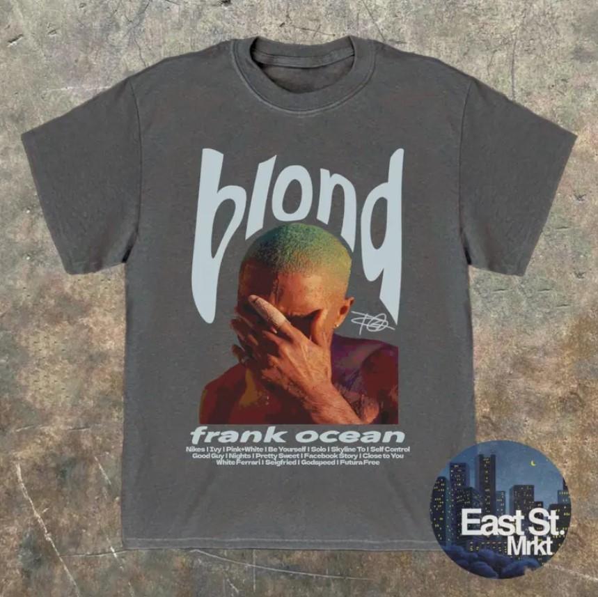 Графическая футболка Frank Ocean Blond Винтажная музыкальная футболка Угольный цвет Все размеры S-4X XXXL