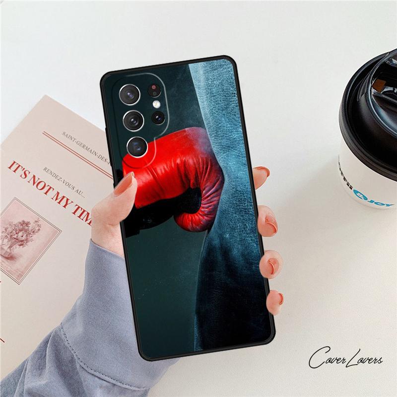 A Boxer wearing Boxing Gloves phone case For Samsung Galaxy S24 S25 S23 S22 Ultra Note 10 20 Plus S20 S21 FE Cover