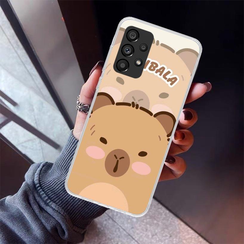 Custodia per Telefono Animale Cartone Animato Capibara Divertente Per Samsung Galaxy A52 A51 A50S A32 A22 A12 A02S A72 A71 A31 A70 A30S Note 20 Ultra 10