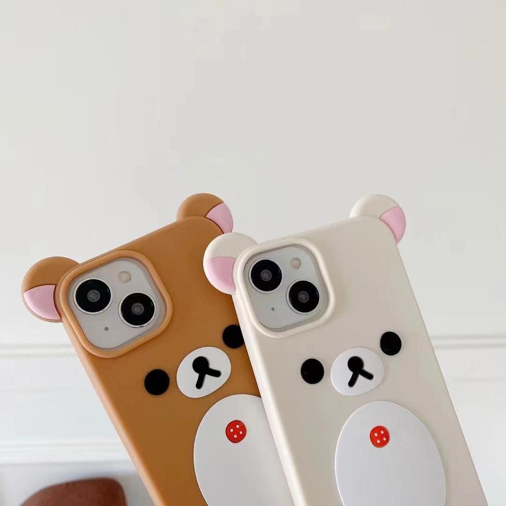 3D Rilakkuma iPhone 14/13/11 Compatible Phone Case for Apple 17/16/15/12 PROMAX 