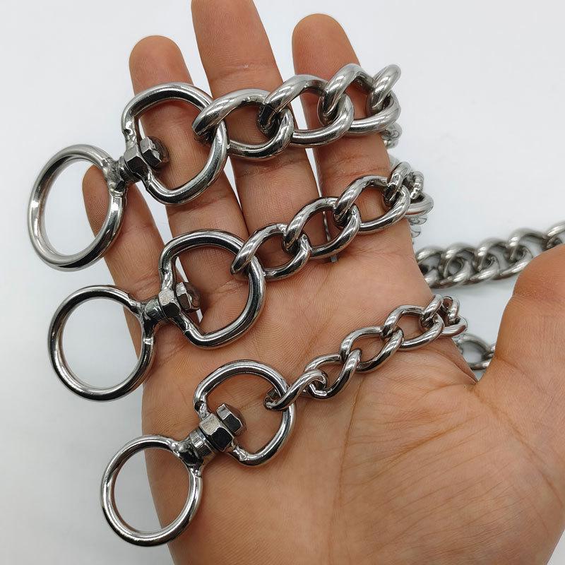 Stainless Steel Anti-Bite Dog Collar: Explosion-Proof, 360° Tangle-Free, Adjustable P Chain for Training