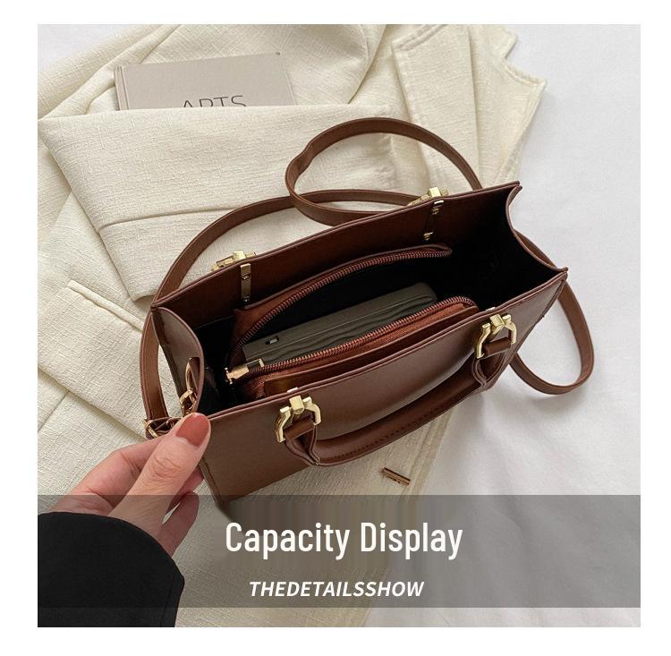 2024 Spring Women's Minimalist Crossbody Shoulder Bag - High-Quality, Fashionable, Versatile Handbag with Unique Stitching.