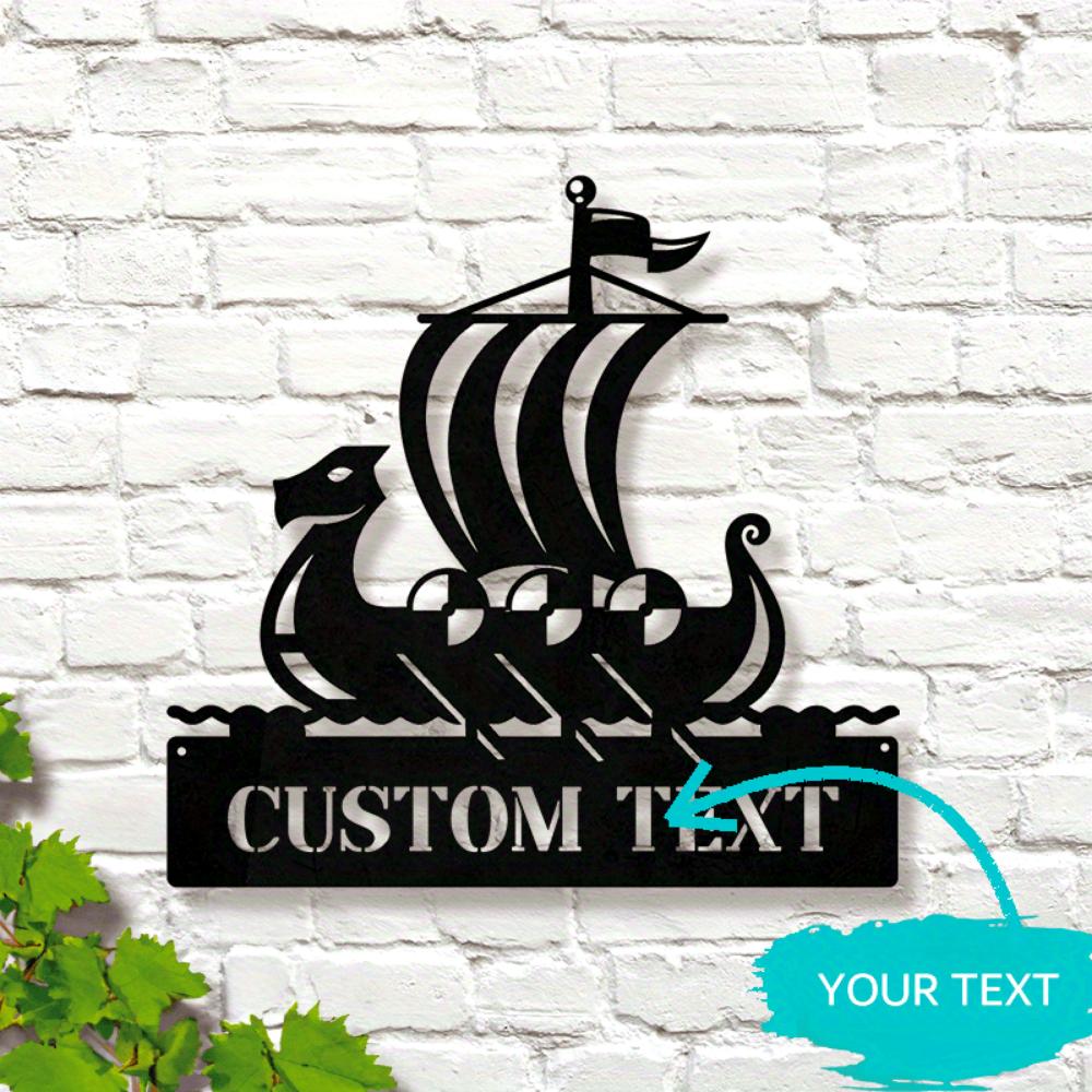 Unique Custom Metal Wall Art Viking Ship Nordic Home Decor Gift for Men Handcrafted Brave Aesthetic