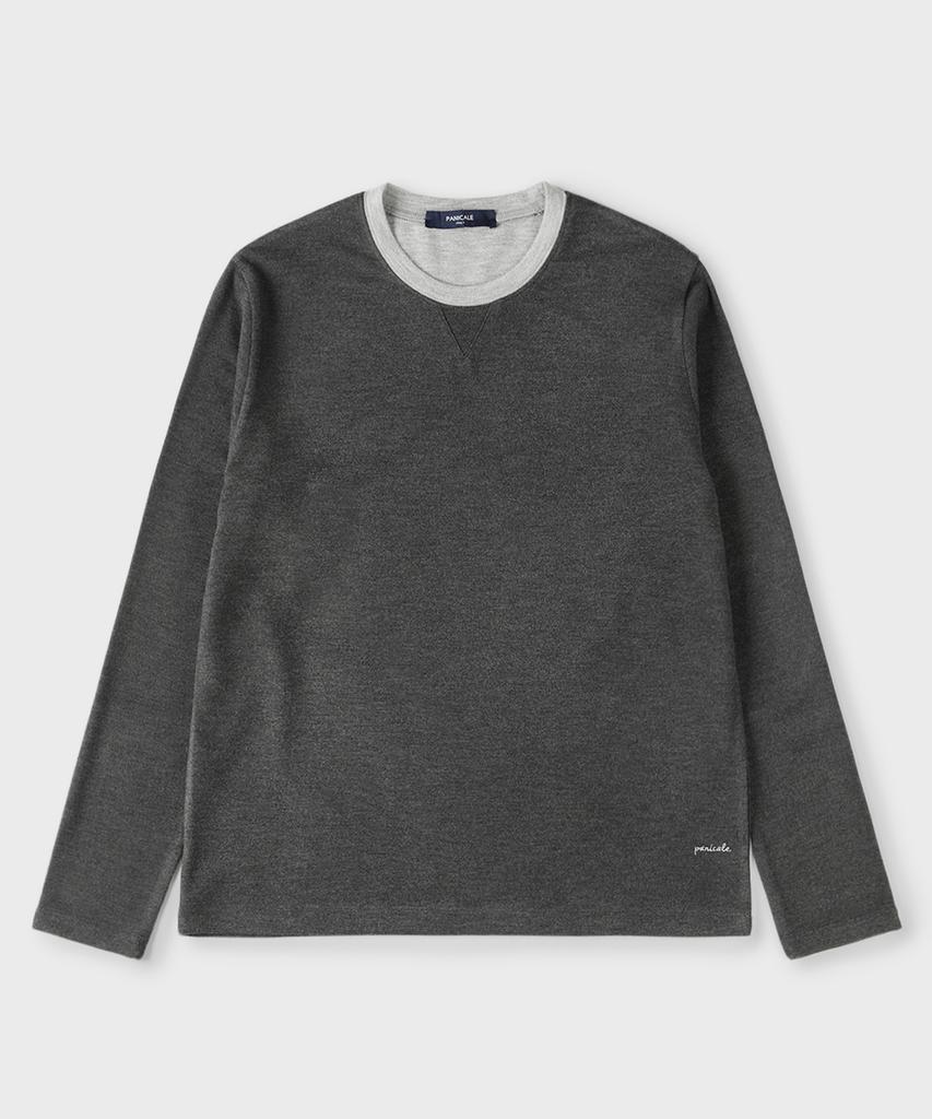PANICALE Charcoal Soft Color Block Round T-Shirt