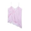 Moda Dulce Encaje Patchwork Ropa Interior Top Irregular Biselado Correa Chaleco Tops de Tirantes de Verano para Mujer Nuevo Elegante Holgado Casual Sexy Camisetas de Tirantes