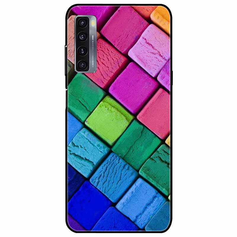 For TCL 20L Plus Case 20L+ Silicone Soft Shockproof TPU Back Cover for TCL 20S 20L Case Black Bumper Painted Funda TCL20S Capa